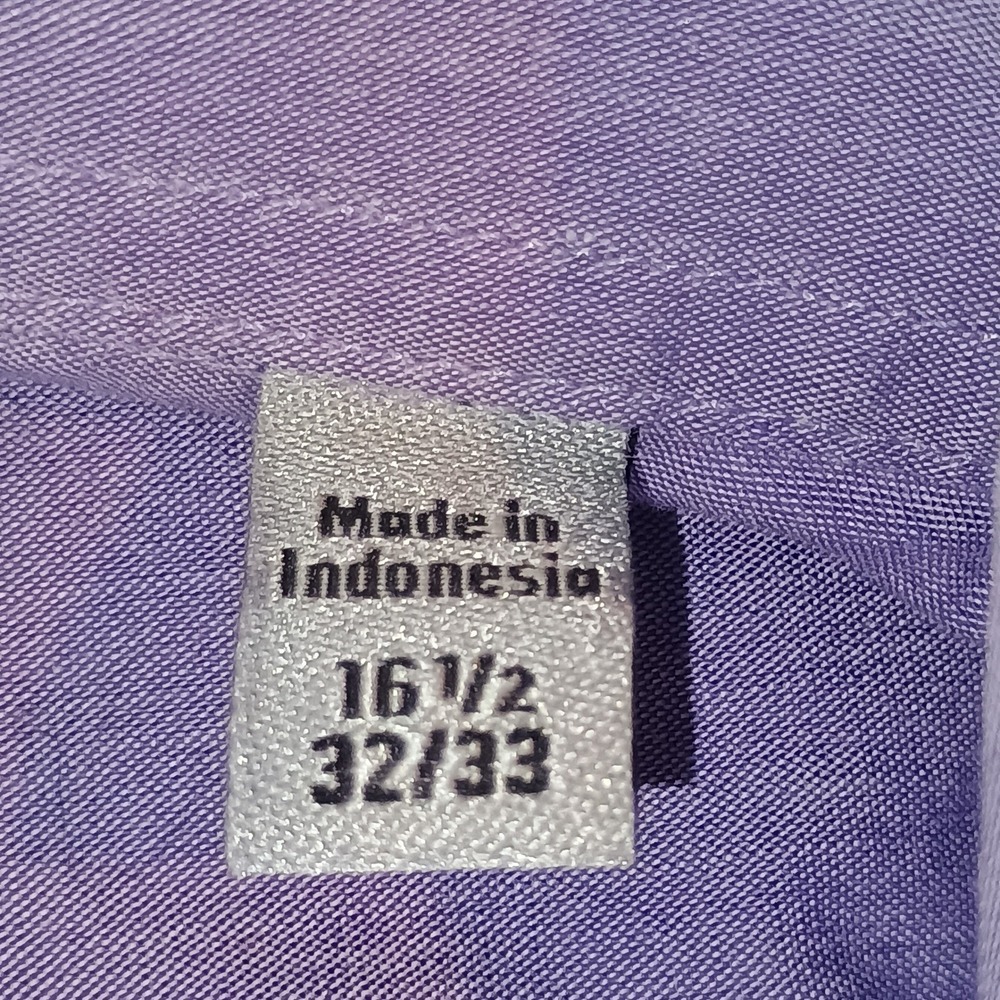 DKNY Slim Fit Natural Stretch‎ Light Purple Men's Long Sleeve Shirt - Picture 9 of 10